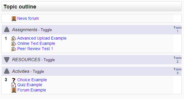Collapsed formats