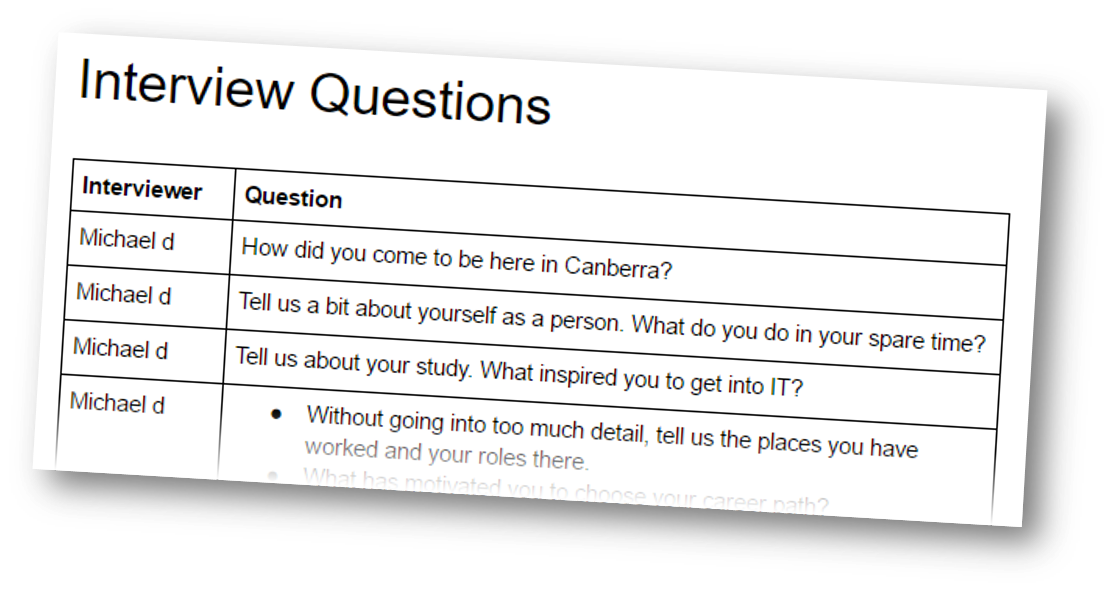 Interview script