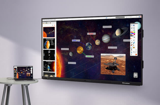 Promethian LX connected to a laptop. Source: Promethean website.